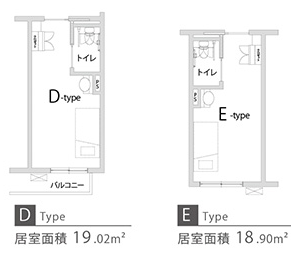 アズハイム上福岡の居室平面図DE