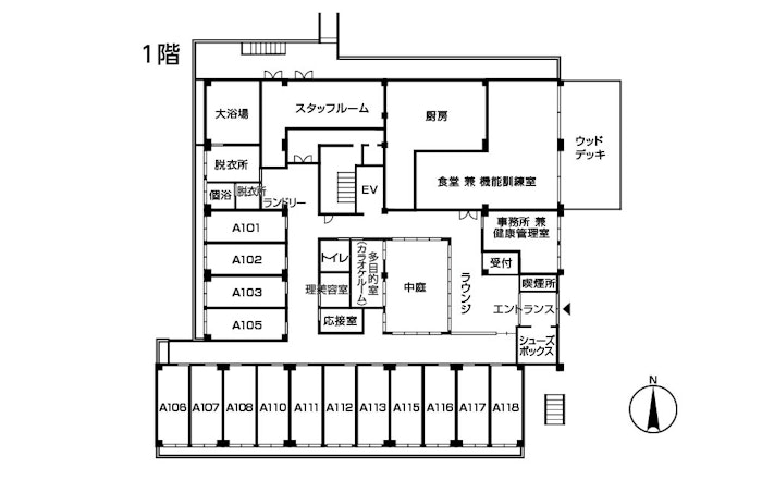 ドーミー中野江古田の平面図1F