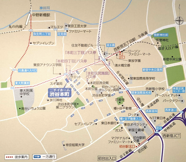 ニチイホーム渋谷本町のアクセスマップ