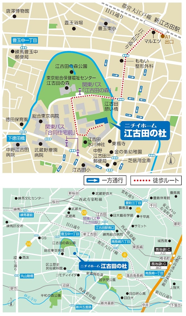 ニチイホーム江古田の杜のアクセスマップ