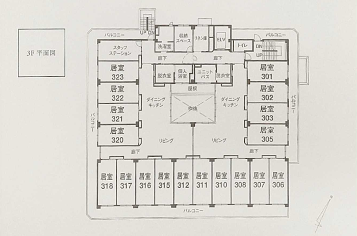 アズハイム大泉学園の平面図3F